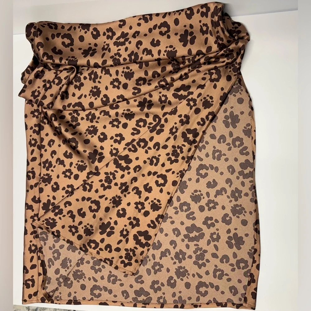 ✨A New Day Leopard Print Satin Slip Dress Size XS